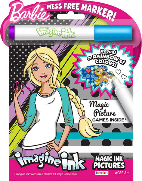 Barbie Imagine Ink Magic Ink Marker and Coloring Book, Multicolor