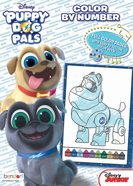 Puppy Dog Pals 48-Page Color by Number Coloring Book with Full-Color Border Guide