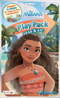 Bundle of 12 Disney Moana Grab & Go Play Packs and 12 KaleidoQuest 'Aloha' Island-Themed Colorable Bookmarks