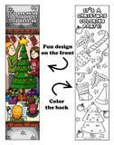 KaleidoQuest "It's Beginning to Look a Lot Like Reading” Colorable Bookmark - Christmas Theme (Pack of 12)